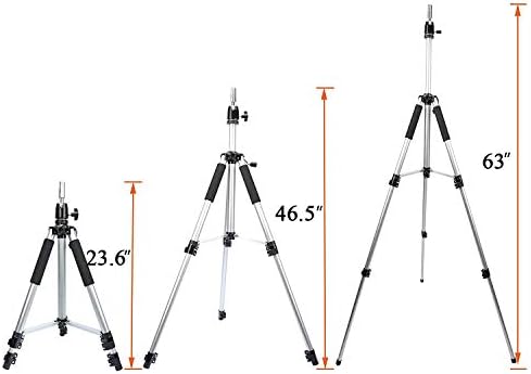 GEXWORLDWIDE GEX 63" Heavy Duty Mannequin Tripod Stand for Wig Cosmetology Training Practice Doll Manikin Head Tripod Wig Stand With Travel Bag (Silver) - Image 3