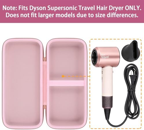 for Dyson Supersonic Travel Hair Dryer Hard Case, Pink - Image 2