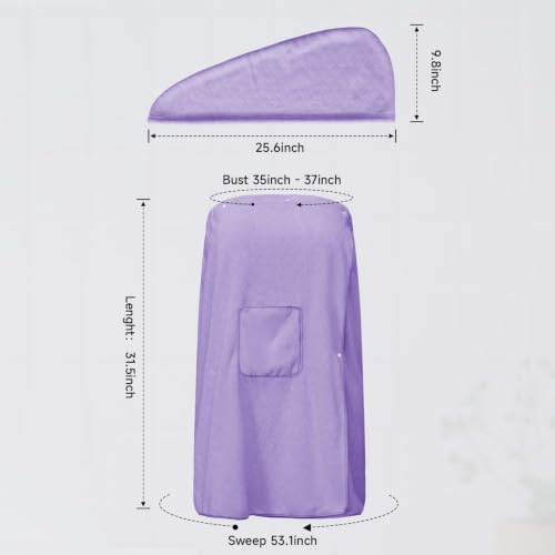 Oversized Bath Towel Wrap for Women with Plus Size Hair Dry Towel Set - Image 5