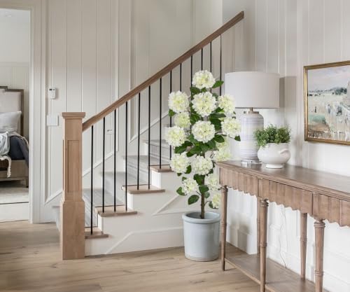 5FT White Hydrangea Artificial Flowers Tree Faux Hydrangea Plant Potted - Image 6