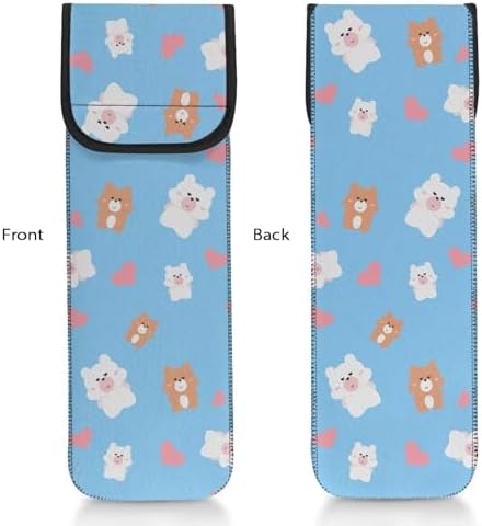 ZOUTAIRONG Cute Bear Curling Iron Holder Heat Resistant Flat Iron Travel Case Curling Iron Travel case, Water-Resistant Curling Wand Travel Cover Case Pouch Women's Storage Bag - Image 5