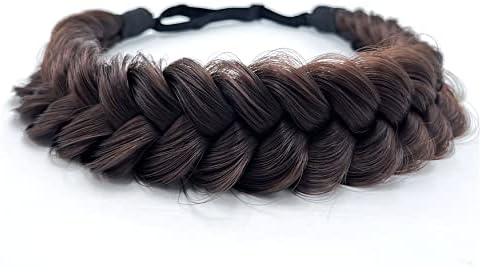 Synthetic Hair Braided Headband Classic Wide Strands Wedding Disorderly Fluffy Braids Wig Band Women Beauty Accessory - Image 2