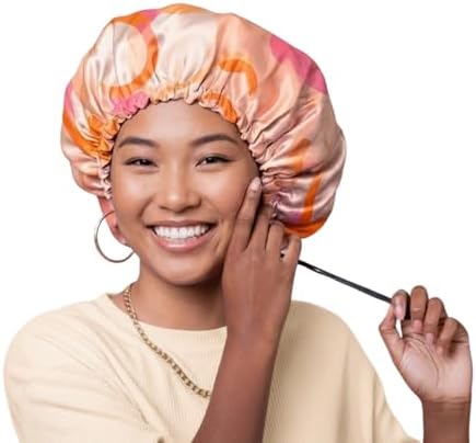 Glow By Daye Satin Bonnet, Double-Layered and Adjustable Satin Sleep Cap, Extra Large, Reversible (US, Alpha, One Size, X-Large, Muse) by GlowByDaye