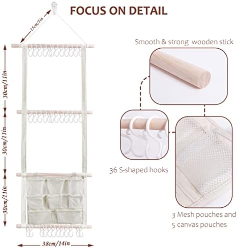 cherrboll Hair Bows Holder Headband Organizer for Girls, Hair Clips Hanger Storage with Hooks, Wall Hanging Decor for Nursery Room - Image 4