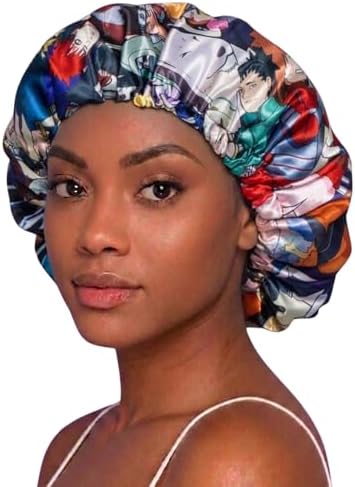 Silky Design Large Anime Bonnet with Elastic Soft Band Adjustable for Women and Men, Comfortable Satin Fabric, HXH Troupe - Image 2