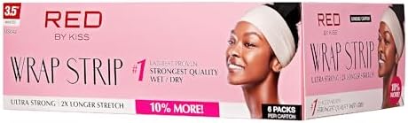 Red by Kiss Wrap Strip, Ultra Strong 2X Longer Stretch Wide Styling Wrap, 40 Strips, Wrap Strip for Natural Hair and Molded Styles, Suitable for Wet/Dry Hair, White-3.5" - Image 5