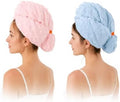 Microfiber Hair Drying Towel 2Pack, Large Size for Women, with Elastic Band by Unknown