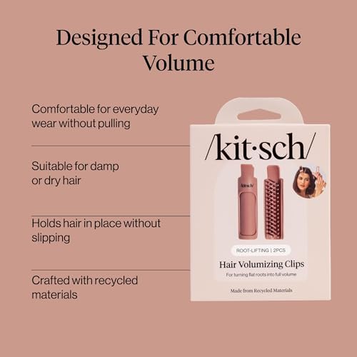 Kitsch Volumizing Hair Clips For Styling for Women - 2pc Terracotta - Image 4