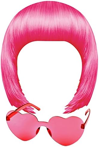 MIAHART Peach Red Short Bob Wig and Sunglass Set by MIAHART
