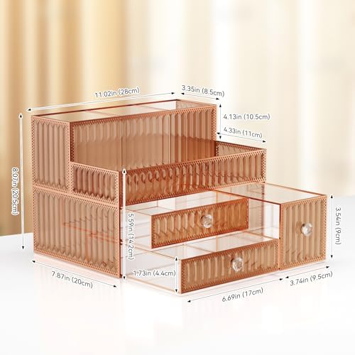 Youdepot Golden Tempered Glass Vanity Organizer for Cosmetics - Image 6