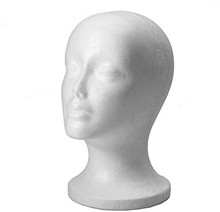 Female Foam Mannequin Head Model Hat Wig Jewelry Holder Shop Display Stand Rack, Flat and Smooth Without Holes, Non-Toxic and Odorless (female) by Shulemin