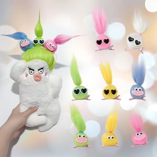 MIUPOO Fluffy Pom Poms Hair Clips,Crazy Hair Day Accessories for Girls,Quirky Little Monster Barrettes,Plush Duckbill Hairpins Hair Barrettes,Party Modeling Hair Accessories,8 Pieces. - Image 5