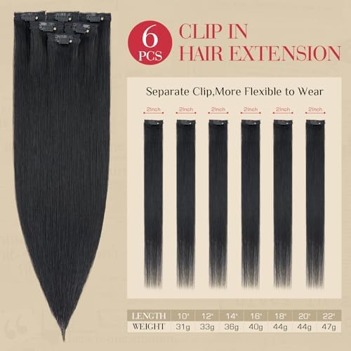 Rich Choices Real Human Hair Clip In Extensions-6 Pcs Single Clip Design-100% Remy Hairs Invisible Clip in Extensions for Thin Short Hair-Seamless Hairpieces for Women/Men-12 Inches #1Jet Black - Image 2