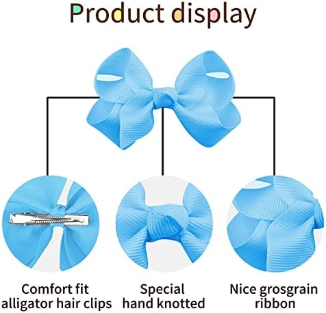 Oaoleer 40Pcs 3" Grosgrain Ribbon Alligator Clips, Barrettes & Hair Accessories for Baby Girls, Infants, Toddlers, Kids, Teens, Children (3 Inch, 40 Colors) - Image 6