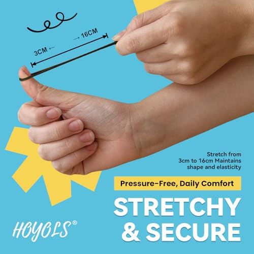 HOYOLS Clear and Black Hair Elastics, 1500 Pcs Mini Rubber Bands - Image 3