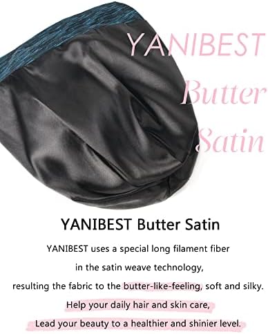 YANIBEST Slouchy Beanie Hat Satin Lined Sleep Cap Chemo Headwear Caps Blue - Image 4