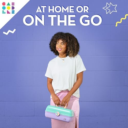 Caboodles On-The-Go Girl Makeup Box, Two-Tone Lilac on Cobalt, Hard Plastic Makeup Organizer Box, Built-In Mirror, Secure Latch for Safe Travel, Spacious Storage for Large Items - Image 4