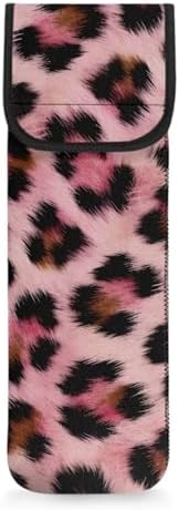 Curling Iron Travel Case Heat Resistant Neoprene Pouch for Curling Iron Flat Iron Hair Straightener Storage Bag Portable Hot Tools Bag Long-Term Use,Pink Leopard Print by Unknown