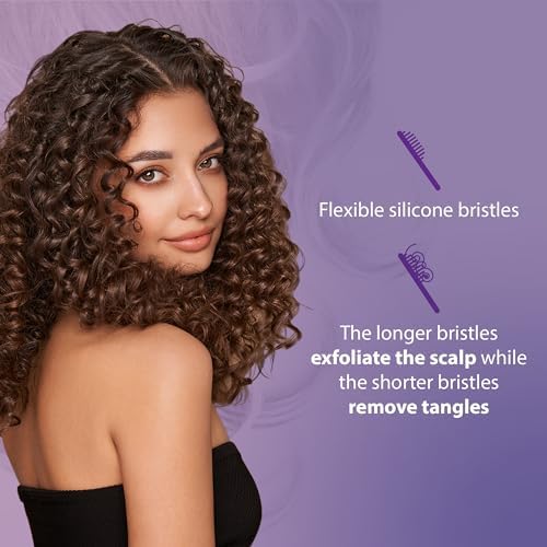 Curl Keeper Flexy Hair Brush, Turquoise - Detangling Hair Brush with Flexible Bristles for Shower Use, Combing Through Curls & Removing Tangles - Lightweight Hair Accessories for All Hair Type - Image 3