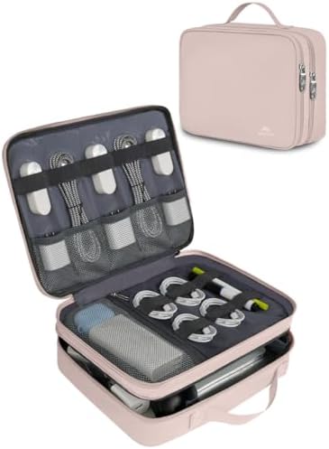 MATEIN Travel Cord Organizer for Women, Large Tech Storage Bag, Soft Pink by MATEIN