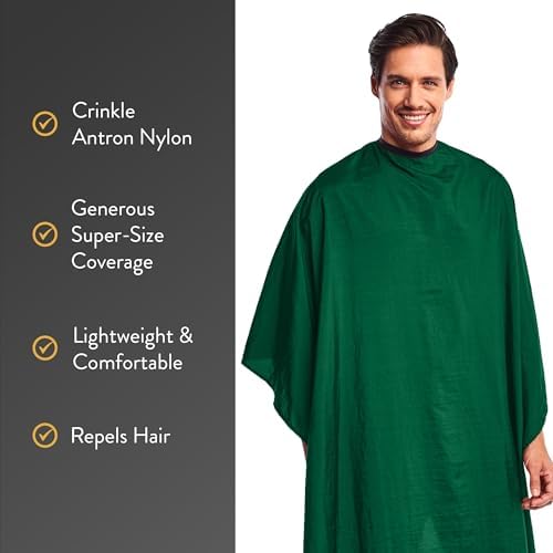 Betty Dain Crinkle Nylon Hair Cutting Cape, 54" x 60", Green - Image 3