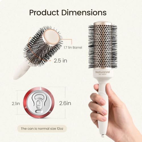AIMIKE NaturaVol Round Brush for Blow Out, 1.7" Medium Brush for Fine Hair - Image 3