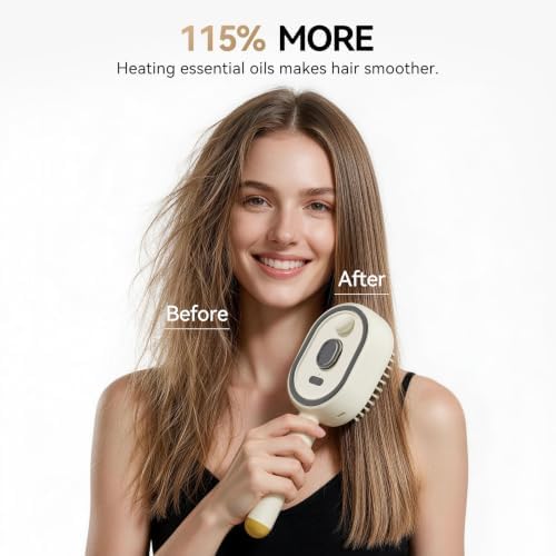 Electric Spray Air Cushion Massage Comb & Hair Steamer, Self-Cleaning - Image 2
