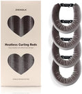 Heatless Hair Curler Set – 4PCS Velvet Overnight Blowout Rods for Heatless Curls, Jumbo Flexible Curling Rods to Sleep In, No Heat Curling Tools for Natural Waves and Curls Brown by ZHENSILKFocusonhaircare