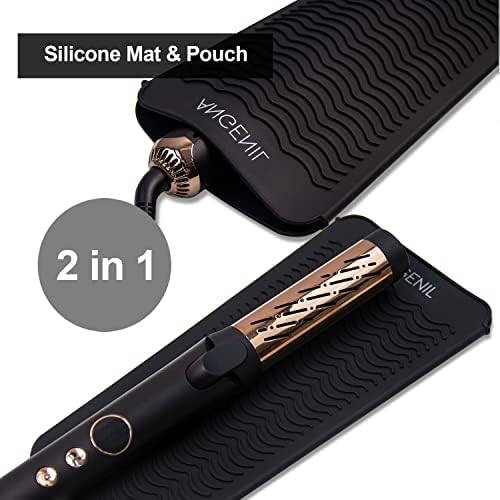 ANGENIL Silicone Heat Resistant Travel Mat Pouch for Titanium Ceramic Flat Iron, Hair Straightener Professional and Curler 2 in 1, Curling Wand, Crimper Hair Iron Tools, Food Grade Silicone, Black - Image 6