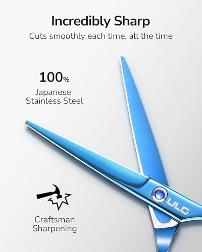 Hair Cutting Scissors, ULG Professional Hair Scissors 6.5 inch Right-Hand Razor Edge Barber Shears Salon Hair Cutting Shears Made of Japanese Stainless Steel, Hand Sharpened Navy - Image 5