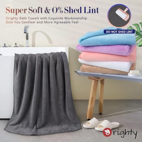 Orighty Bath Towels, Soft Feel Bath Towel, 6 Pack (24'' x 48'') - Image 2