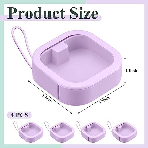Kathfly 4 Pcs Hair Tie Organizer Travel, Stackable, Purple - Image 2