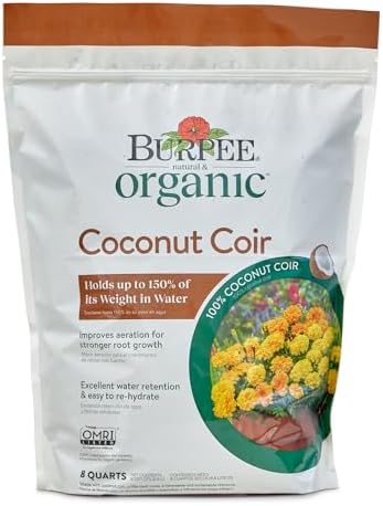 Burpee Natural & Organic Coconut Coir, 8 Quart, (1 Pack) by Burpee