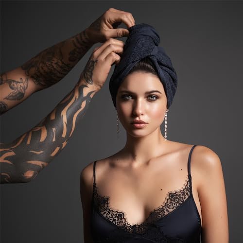 Fromm ColorSafe 100% Cotton Bleach Proof Salon Hair Towels for Hairstylists, Barbers, Spa, Gym in Black, 16" by 29", 6 count Absorbent Stain Resistant Towels for Drying Curly, Long, Wavy Hair - Image 3