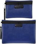Nezyo 2 Pcs Fireproof Document Bag with Lock, Waterproof Money Pouch,Blue by Nezyo