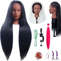 26-28 Inch Hair Mannequin Head Training Manikin Doll Head for Hairdressers Beginners Braiding Hair Salon Hairstyling Practice with 100% Yaki Synthetic Fiber by LeticiaLLC--FreedomLove