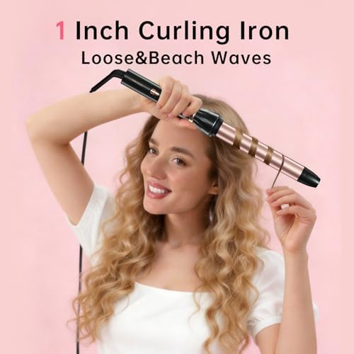 Hahahope 1 Inch Curling Wand, Long Barrel Ceramic Curler for Loose Waves - Image 5