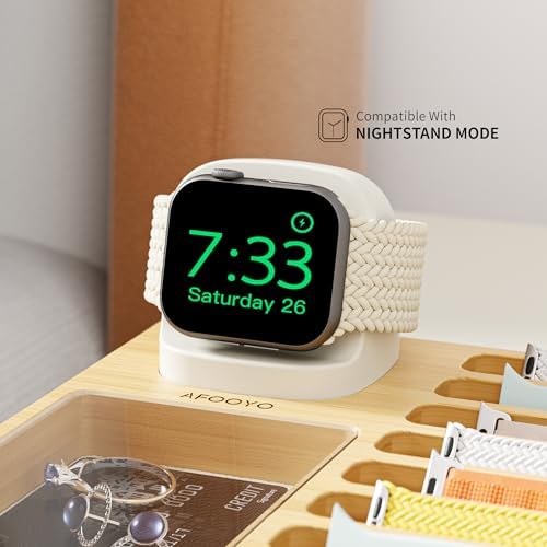 Wooden Watch Band Organizer - Charger Stand Compatible with All Apple Watch - Image 2