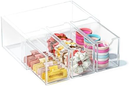 Hair Accessories Organizer for Girls with 3 Drawers Box by JDOTL
