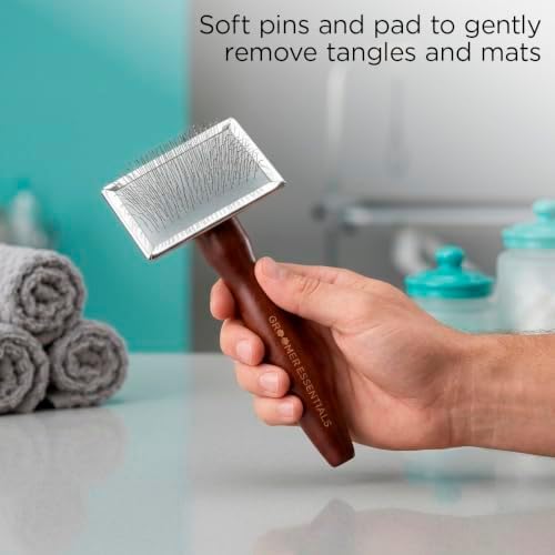 Groomer Essentials Soft Slicker Brush for Small Dogs, Cats & Puppies - Image 4