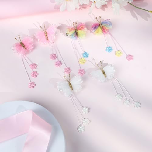 OAOLEER 6PCS Butterfly Hair Bows for Girls, Tulle Bows - Image 6