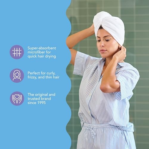Turbie Twist Microfiber Hair Towel, Kashmir & Frosted Mint (2 Pack) - Image 6