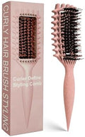 Curly Hair Brush Candybrush Curl Defining Brush for Detangling Shaping and Defining Curls for Women, Men, Wet & Dry Hair (Matte Pink) by Unknown