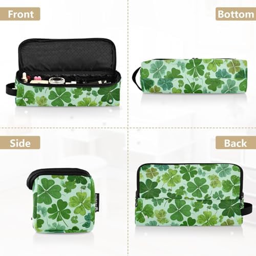 Hair Tools Travel Bag with Heat Resistant Mat Detachable 2-in-1 Curling Iron Travel Case Hot Tools Organizer for Straightener Flat Iron Green Nature St Patrick Clovers - Image 5