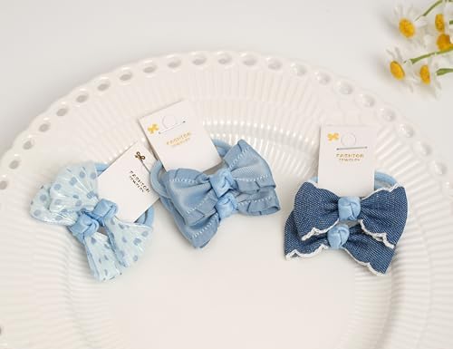 10 pairs Hair Ties With Bows 1.2 Inch Small, Ponytail Holders Pigtails Elastic Bands Hair Accessories For [Toddler] Kids [Baby] [Girl]s (Set-D) - Image 7