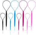 Topsy Tail Hair Tool Set, Ponytail Maker Loop Styling Tools, 2 Sizes, Multicolor, 8 Piece by Schembo
