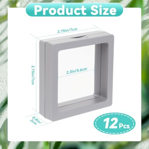 12 Pcs 3D Floating Frame Display Stand, Transparent Jewelry Gift Boxes - Image 2