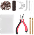 VCAY Hair Extension Tools Kit,200 Beads,Plier,Threader,Hook,Needles,Thread by Unknown