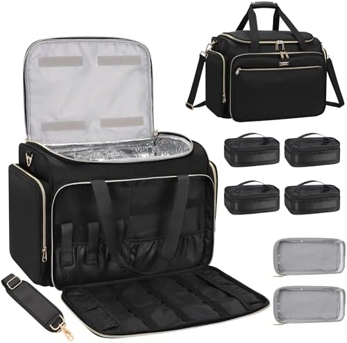 MONSTINA Professional Hairstylist Traveling Bag with Two Detachable Small Bags+Four Gadget Bag,Hairdressing Makeup Salon Organizer Bag by MONSTINA