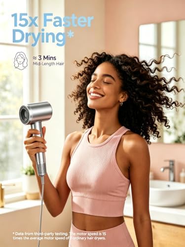 Hair Dryer with Diffuser, 200,000 RPM High-Speed Ionic Blow Dryer, Quiet - Image 2